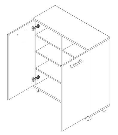 Maximus 100 cm Kommode Eiche catania modernes Möbeldesign Kommode mit speziellem ABS-Furnier umrandet