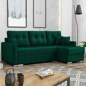 Ecksofa mit Schlaffunktion Neron Flasche grün rechte Seite garantiert höchsten Komfort und Funktionalität