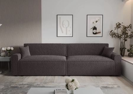 Klappsofa Brandon XL Bis graphit moderner Designstoff mit ausgeprägter Schleifenoberfläche Bettzeugbehälter