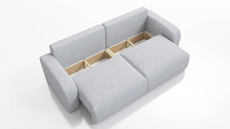 Sofa Fiesta hellbeige funktionelles Wohnzimmersofa mit Bettzeugablage elegantes Design Plüschstoff