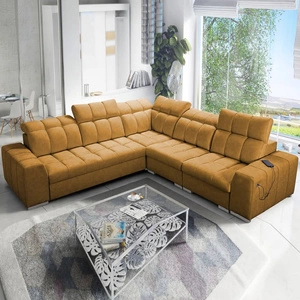Ecksofa mit Schlaffunktion Luigi III honey right bequemes Ecksofa für das Wohnzimmer, perfekt für die tägliche Entspannung
