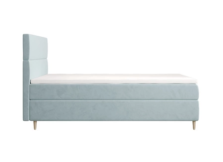 Boxspringbett Bing 100x200 hellblau im modernen skandinavischen Stil mit gepolstertem Kopfteil Bett mit Staukasten