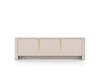 TV-Schrank Bari 168 cm beige stilvoller im modischen Stil geschwungene Kanten dekorative goldene Accessoires