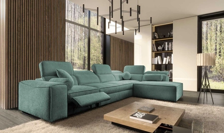 Ecksofa mit Schlaffunktion Viano XI Lux patina rechts Design-Ecksofa mit ausziehbarem Fußteil und Bettzeugbehälter