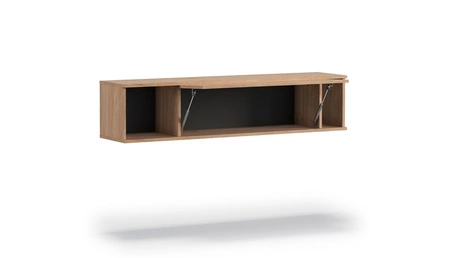 Hängeschrank Tutti 135 cm Eiche Hickory minimalistisches Design stilvolle einfache Form der Möbel mit grifflosen Front