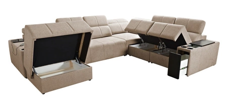 Ecksofa mit Schlaffunktion Tesalia VIII grün links bequemes Ecksofa für das Wohnzimmer mit innovativer Schiebefunktion der Rückenlehne