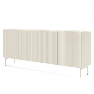 Kommode Muti 195 cm beige moderne Kommode mit einer einfachen Form originelles Design markante Riffelung auf den Fronten und Körper