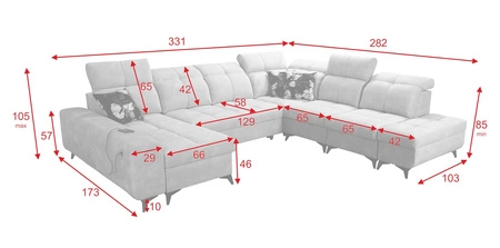Ecksofa mit Schlaffunktion Buffalo X creme links funktionelles und bequemes Ecksofa für ein Zimmer mit Bettzeugcontainern