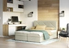 Boxspringbett Luton 140x200 beige Bett im modernen skandinavischen Stil mit markantem Kopfteil