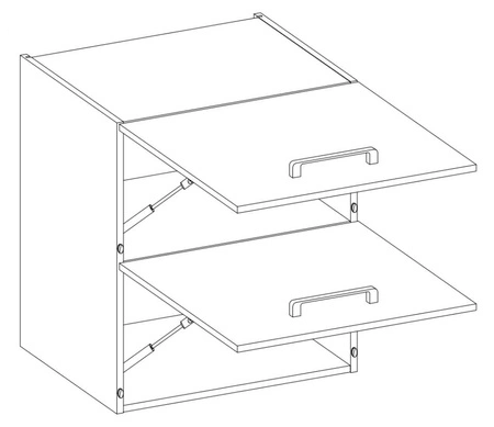 Ventom 60 GU-72 2F Hängeschrank für die Küche, dampf-, hitze- und spritzwassergeschützt