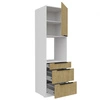 Küchenhochschrank für Einbaubackofen Cremona 60 DPS-210 3S 1F schrank mit Schubladen feuchtigkeitsgeschützte Metallgriffe