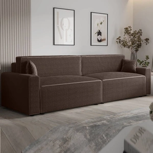 Klappsofa Brandon XL Bis braun modernes Design dreidimensionalen Stoff mit ausdrucksvollen Streifen Bettzeugbehälter