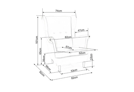 Der Ohrensessel Lordum ist bequem zum Ausruhen, widerstandsfähig gegen mechanische Beschädigungen und wird die Liebhaber eines ausgefallenen Interieurs begeistern