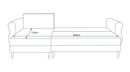 Ecksofa mit Schlaffunktion Wilkins schwarz linke Seite stilvolles und modernes Design, das sich in jede Einrichtung einfügt