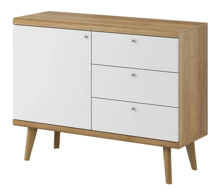 Primo Hängeschrank Eiche riviera / weiß modernes Design Kantenverkleidung mit Spezialfurnier und Dämpfungssystem