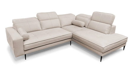 Ecksofa Samos grau rechts modernes Design einfach und stilvoll Körper passt jede Innenarchitektur verstellbare Kopfstützen