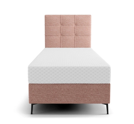Boxspringbett Irvine 90x200 rosa stilvolles Bett mit Bettzeugablage und hohem Kopfteil besticht durch sein elegantes Design