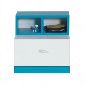 Nachttisch mit Schublade Mobi 40 cm weiß/türkis funktionelles Möbelstück für das Jugendzimmer