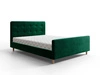 Polsterbett Isara 140x200 flaschengrün mit Container im modernen skandinavischen Stil mit markantem Kopf- und Fußteil