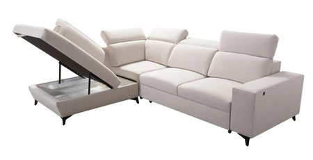 Ecksofa mit Schlaffunktion Kelly Sleek VII braun links geflochten bequemes und funktionelles Ecksofabett für Wohnzimmer