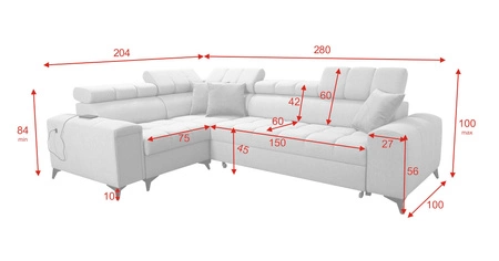 Ecksofa mit Schlaffunktion Bolmso II grün links Ecksofa mit Bettzeugcontainer Vollauszug in der Seite des Möbels