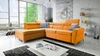 Ecksofa mit Schlaffunktion Rava III gelbes Linkshändersamt komfortables Ecksofa mit verstellbaren Kopfstützen und Bettzeugcontainer