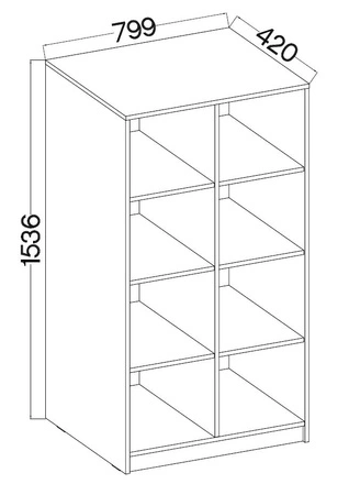Makana niedriges Bücherregal Eiche handwerkliches Funktionsmöbel für das Büro, Arbeitszimmer oder Jugendzimmer