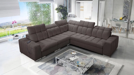 Ecksofa mit Schlaffunktion Luigi III braun links bequemes Ecksofa für das Wohnzimmer perfekt für die tägliche Entspannung