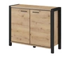 112 cm Activ Kommode Eiche Taurus / Schwarz Stilvolle Kommode für das Wohnzimmer Hochwertige Verarbeitung Ideal für moderne Innenräume