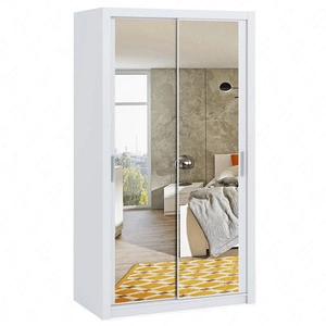 Verspiegelter Schiebeschrank Rico 120 cm weiß Funktionsmöbel im klassischen Stil idealer Kleiderschrank für Schlafzimmer oder Ankleidezimmer