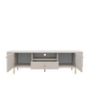 TV Schrank Ovalio 181 cm beige unkonventionelle TV-Schrank für Wohnzimmer Metall dekorative Accessoires Fräsen