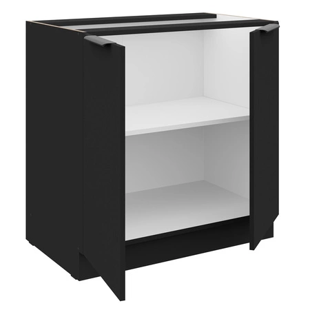 Küchenmöbel-Set Black 260 cm Metallkantengriffe Schränke sehen in modernen Interieurs toll aus