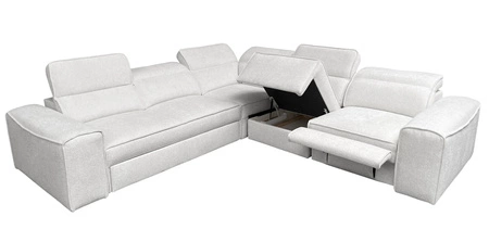 Ecksofa mit Schlaffunktion Viano III Lux patina rechts modernes Ecksofa für Wohnzimmer mit ausziehbarem Fußteil Bettwäschecontainer