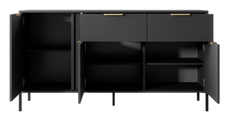Kommode Golden 153 cm anthrazit modernes Design ideale Kommode für moderne Innenräume goldene Kante Griff fügt Eleganz