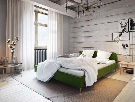 Ivrea 180x200 grün gepolstertes Bett mit Kopfteil im modernen Stil ideal für Schlafzimmer
