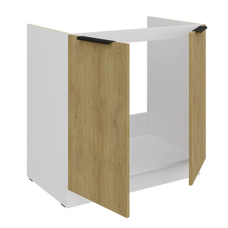 Küchen spülenschrank Cremona 80 ZL 2F BB feuchtigkeits- und beschädigungsbeständige Metallkantengriffe