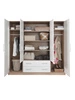Kleiderschrank mit Spiegel Caspe 200 cm beige modernes Design ABS-Finish und Aluminiumgriffe