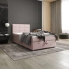 Boxspringbett Fresno 120x200 puderrosa im modernen skandinavischen Stil mit gepolstertem Kopfteil Bett mit Staukasten
