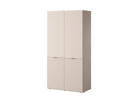 Kleiderschrank Sandbox 101 cm beige eleganter und funktioneller Schrank mit geriffelten Fronten ein Möbelstück aus der modularen Kleiderschrankkollektion