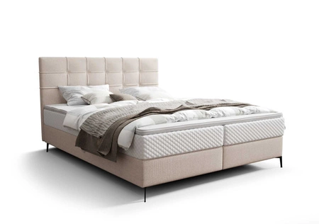 Boxspringbett Irvine 160x200 beige stilvolles Bett mit Bettzeugablage komfortables Kopfteil besticht durch sein elegantes Design