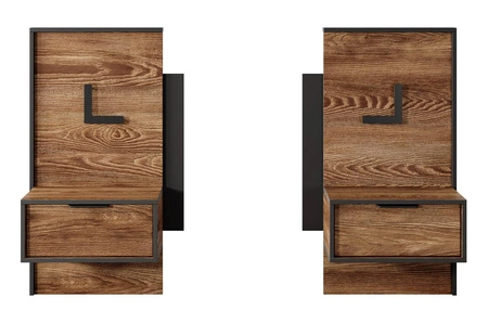 Schlafzimmermöbel-Set Dover Kastanie / Anthrazit Original-Design Schlafzimmermöbel-Set Metall-Accessoires solide Verarbeitung