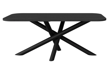 Lyon Tisch 90x185 cm portland ash / schwarz stilvoller Esstisch auf Designer-Spinnenbeinen höhenverstellbar