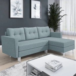 Ecksofa mit Schlaffunktion Telsze arctic blue universal elegantes Ecksofa in skandinavischer Form großes Bettzeugfach