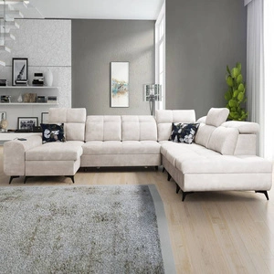 Ecksofa mit Schlaffunktion Buffalo X creme links funktionelles und bequemes Ecksofa für ein Zimmer mit Bettzeugcontainern