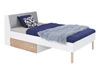 Bett mit Schublade Beja 120x200 cm weiß / Eiche artisan / grau ideal für Kinderzimmer und Jugendzimmer Einfassung mit Spezialfurnier