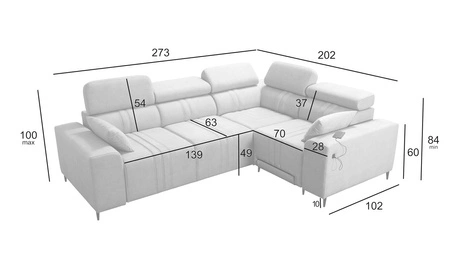 Ecksofa mit Schlaffunktion Castel II Lux beige rechtsseitiges komfortables Ecksofa für das Wohnzimmer mit bequemer ausziehbarer Fußstütze