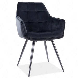 Lilia gepolsterter Stuhl schwarz moderner und funktioneller Eimerstuhl mit Metallbeinen