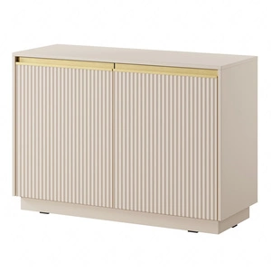 Imperial 104 cm beige stilvolle Kommode ideal für das Wohn- oder Schlafzimmer elegante Goldgriffe und gefräste Fronten