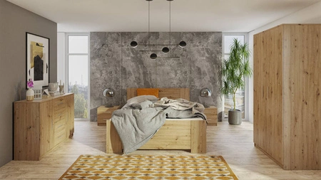 Rico Schiebeschrank 180 cm Eiche handwerklich funktionale Möbel klassische Form idealer Kleiderschrank für Schlafzimmer Garderobe oder Diele