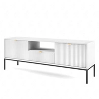 TV-Schrank Lovro 154 cm weiß modernes Design wird die Liebhaber von markanten Interieurs begeistern